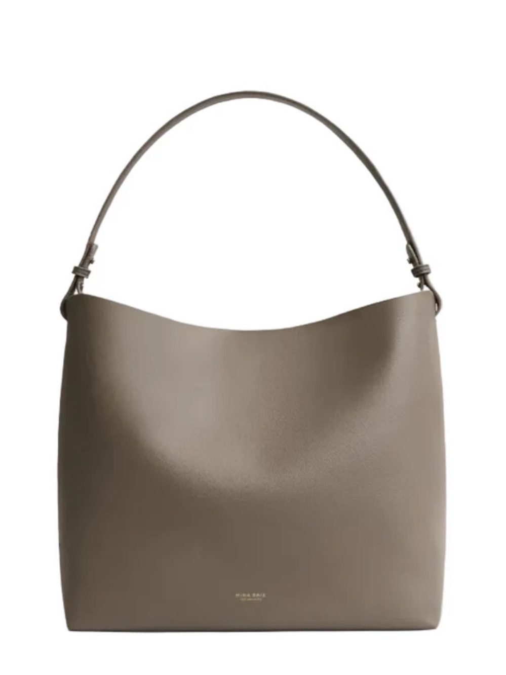 Minimal Leather Baby Bag in Taupe